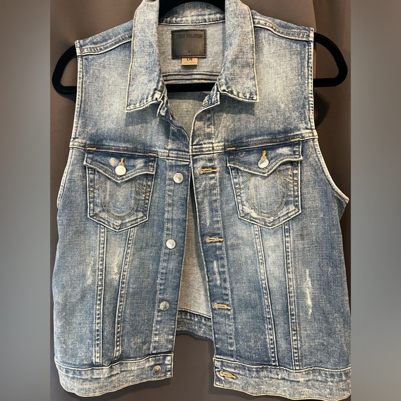True Religion Jackets & Blazers - True Religion Women’s denim vest size Large Hippie Western Bohemian